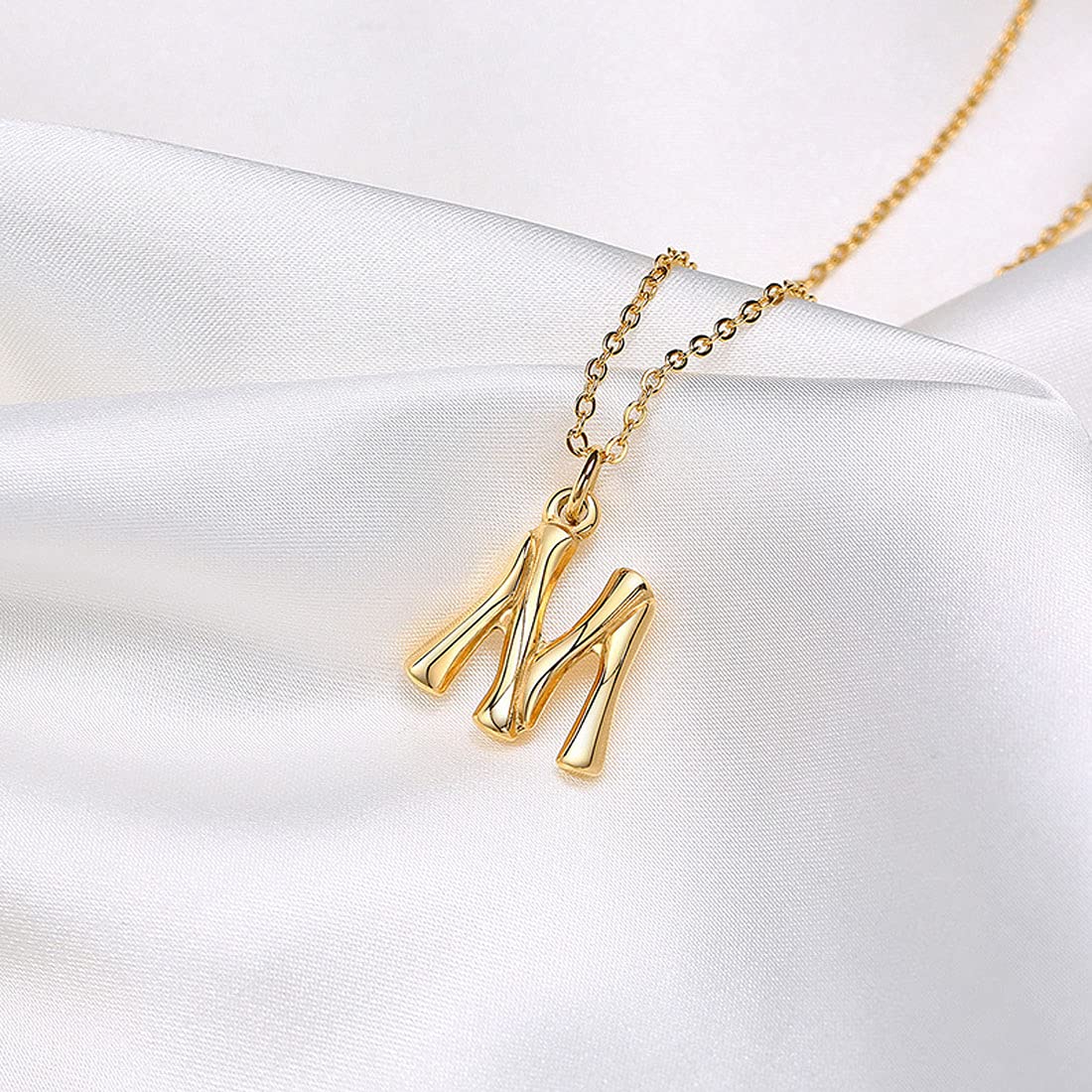 Yellow Chimes Latest Fashion Stainless Steel 18K Gold Plated Initial Pendant with Alphabet M for Women and Girls (YCFJPD-M363INI-GL)