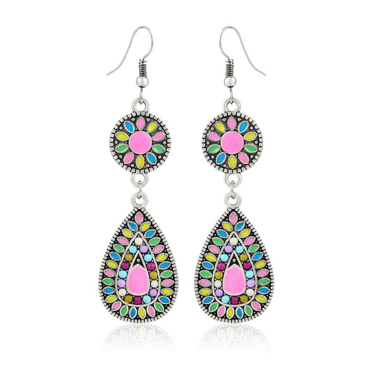 Yellow Chimes Modern Art Alloy Enamel Dangle Earring for Women & Girls