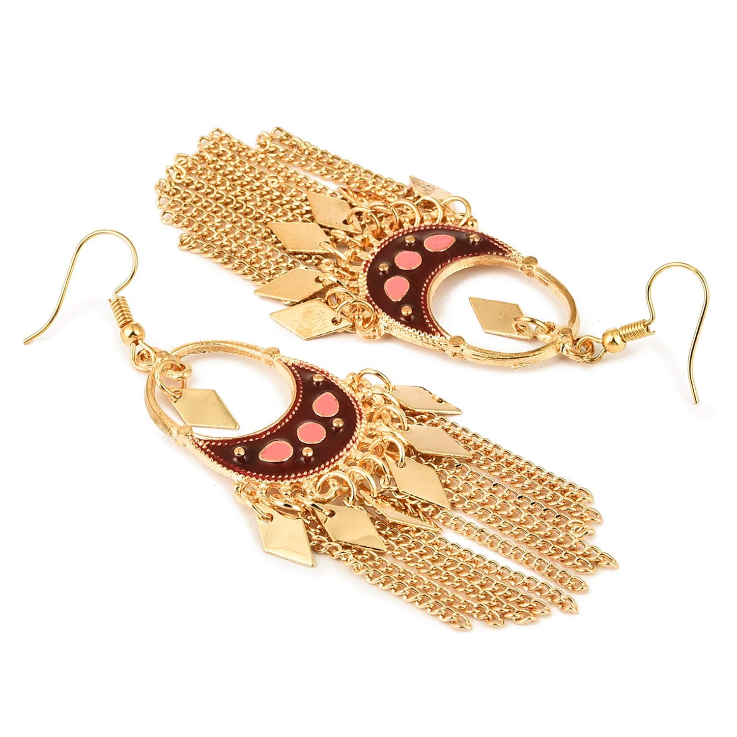 Yellow Chimes Designer Collection Enamel Gold Plated Party ware Earring Alloy Dangle Earring for Women and Girls