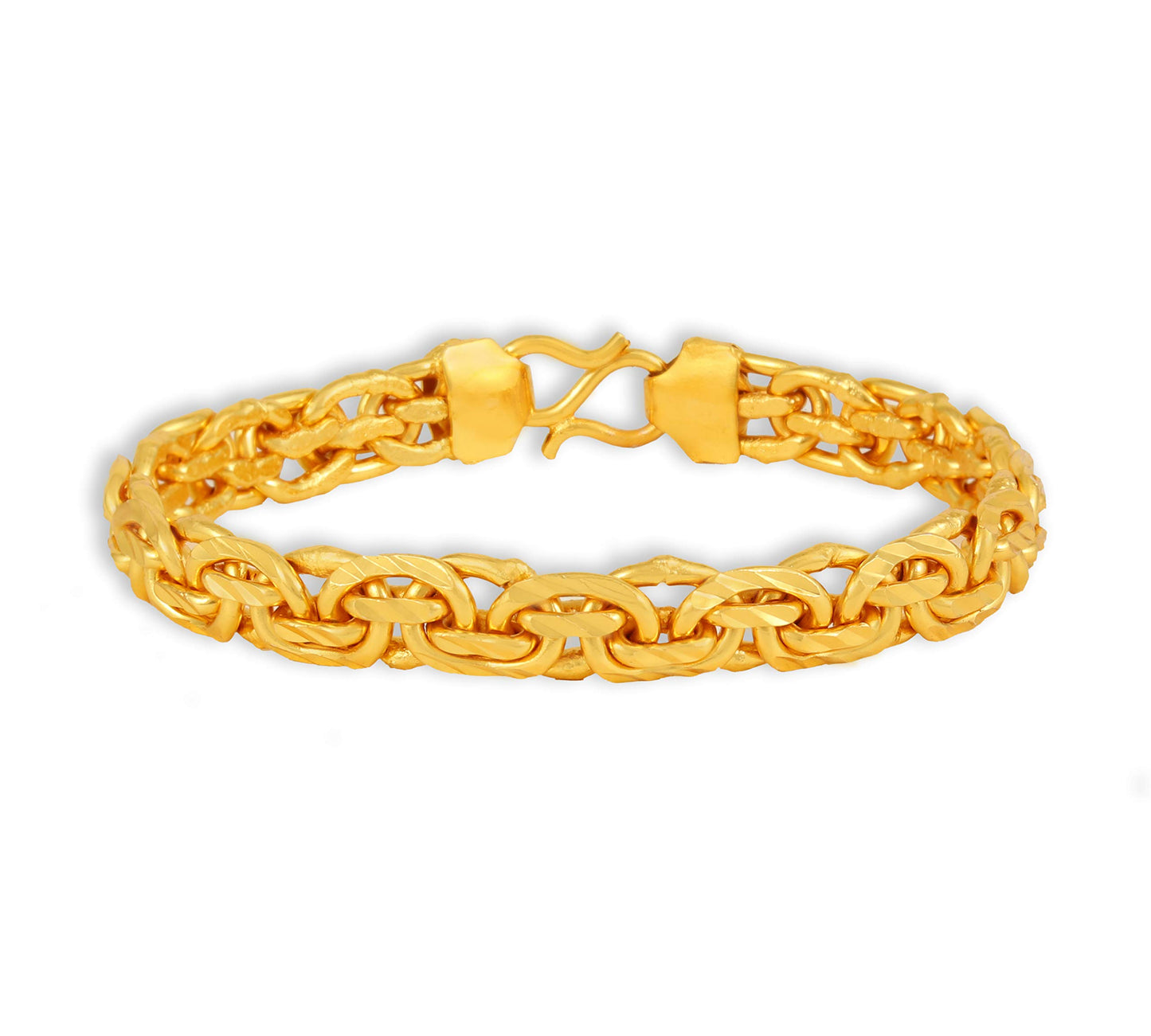 Yellow Chimes Stylish 18K Gold Plated Wrist Golden Chain Link Bracelet for Men and Boys