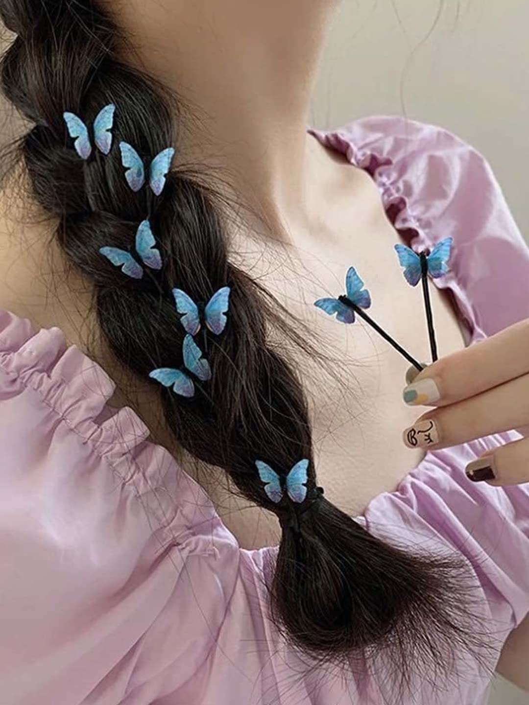 Yellow Chimes Hair Pins for Women Girls Hair Accessories for Women Hair Pin 10 Pcs Purple Butterfly Bobby Pins for Hair Pins for Girls Bobby Pins fro women Gift for Women and Girls