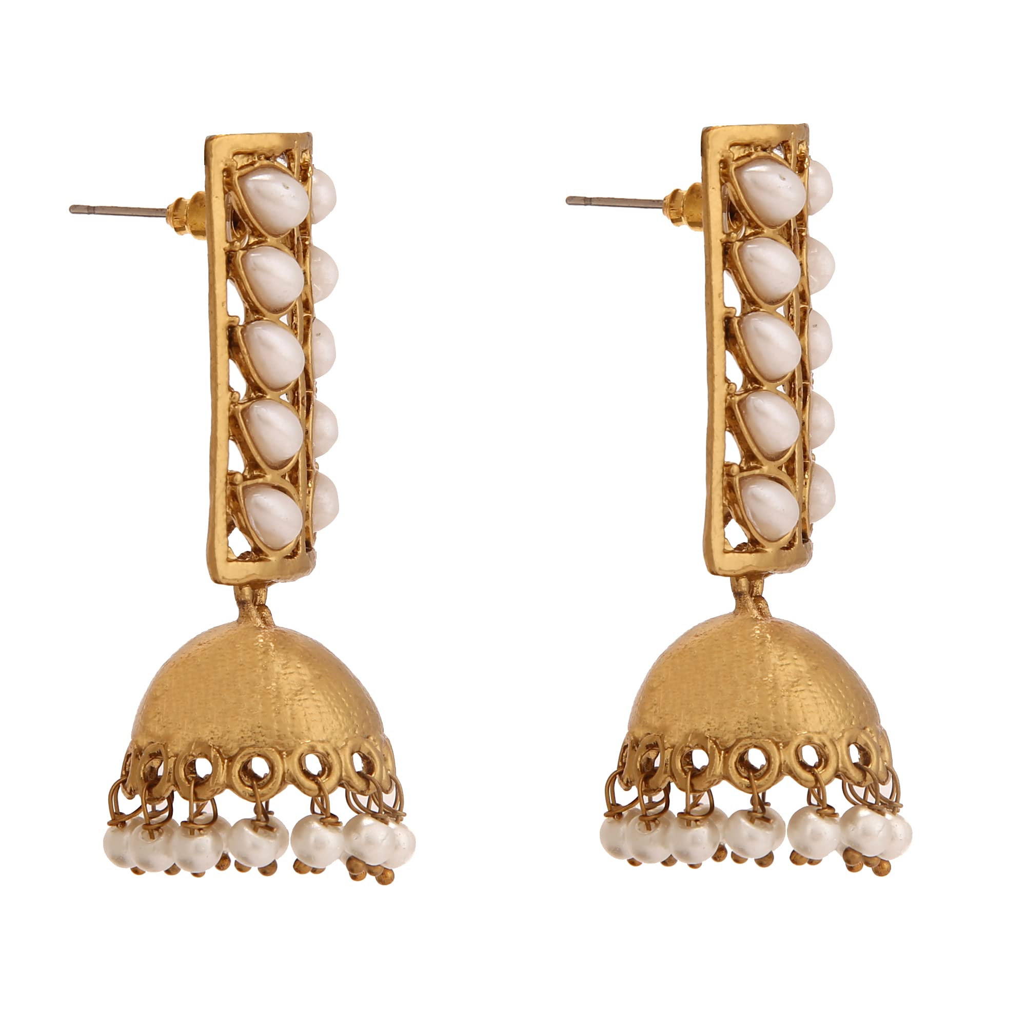 Big Blue Traditional Jhumka Earrings for Girls | FashionCrab.com