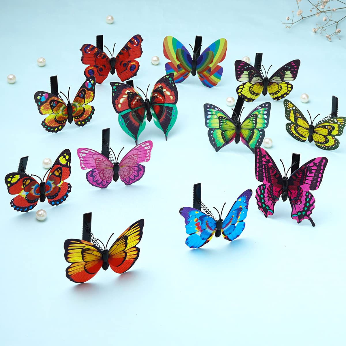 Melbees by Yellow Chimes Hair Clips for Girls Kids Hair Clip Hair Accessories for Girls Baby's Set of 12 Pcs Butterfly Alligator Clips for Girls Hair Clips for Baby Girls Alligator Clips for Hair Baby Hair Clips For Kids Toddlers