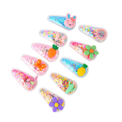 Melbees by Yellow Chimes Hair Clips for Girls Kids Hair Clip Hair Accessories for Girls Baby's 10 Pcs Multicolor Glittering Snap Hair Clips Tic Tac Clips Hairclips for kids Baby Teens & Toddlers
