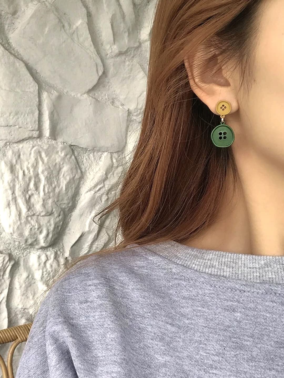 Yellow Chimes Earrings for Women and Girls Drop Earrings for Girls | Multicolor Shirt Button Designed Drop Earrings | Birthday Gift for girls and women Anniversary Gift for Wife