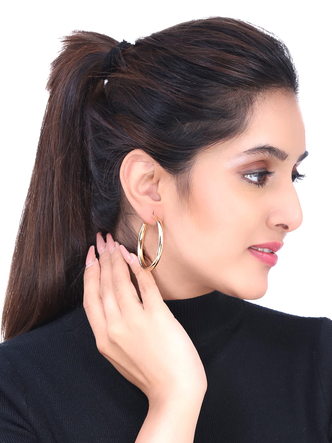 Kairangi Hoop Earrings for Women Set Of 9 Pairs Gold Plated Combo Hoop Stud Earrings Set For Women and Girls