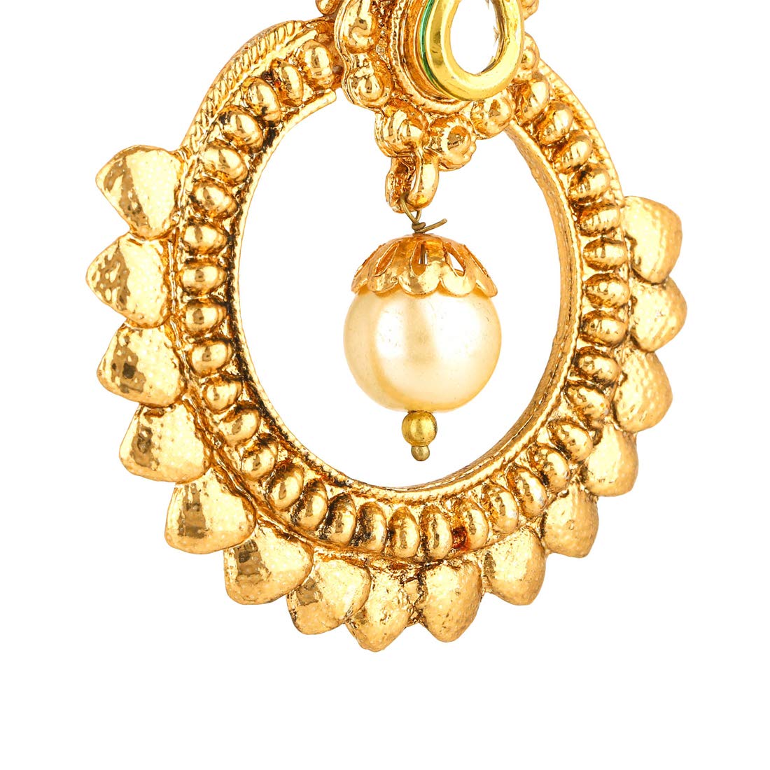 Yellow Chimes Stylish Fancy Traditional Kundan Jadau Chandbali Earrings for Women and Girls