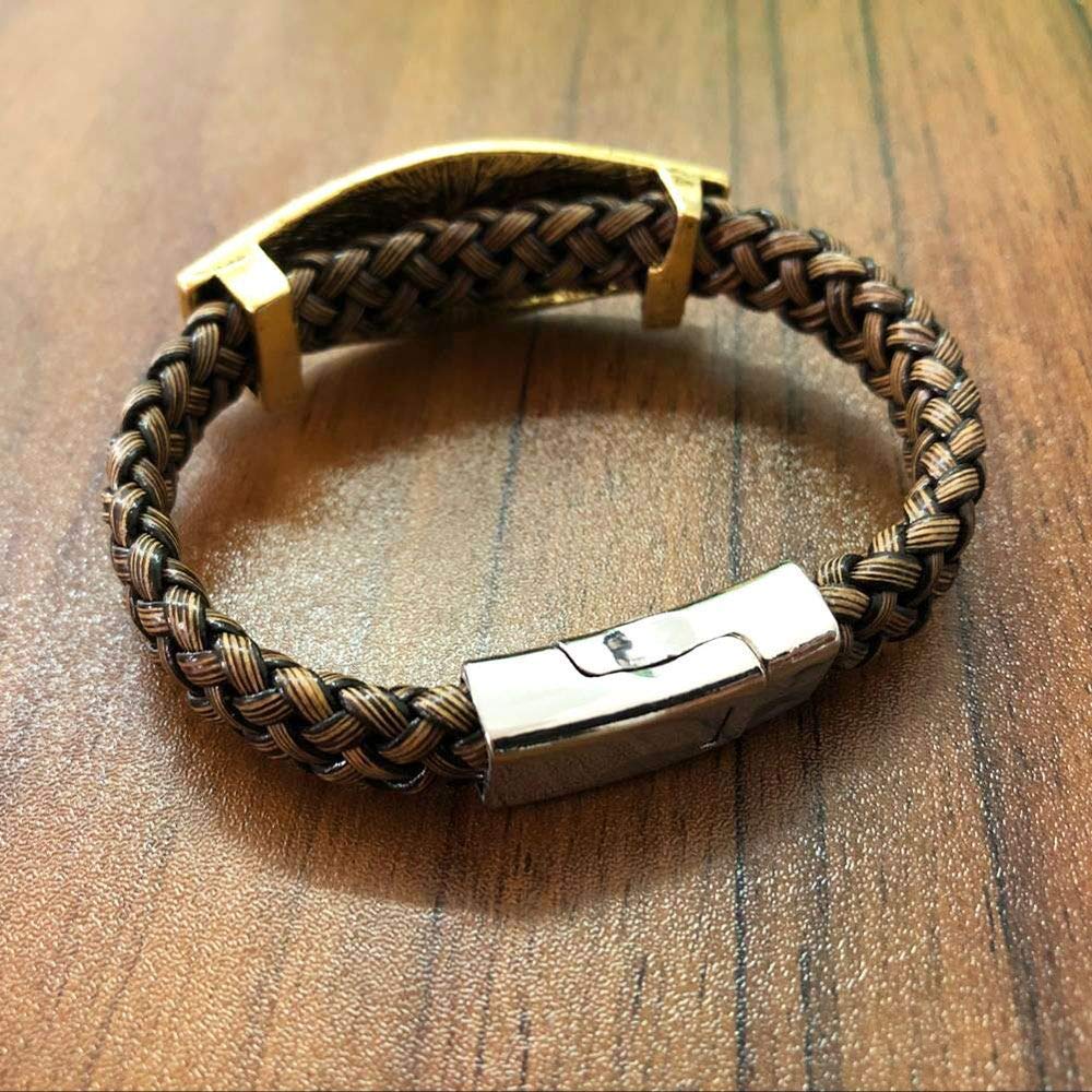 Yellow Chimes Bracelets for Men and Boys Black Leather Bracelet for Men Avengers Infinity War Thanos 6 Gauntlet Power Stones Leather Bracelet for Boys and Men