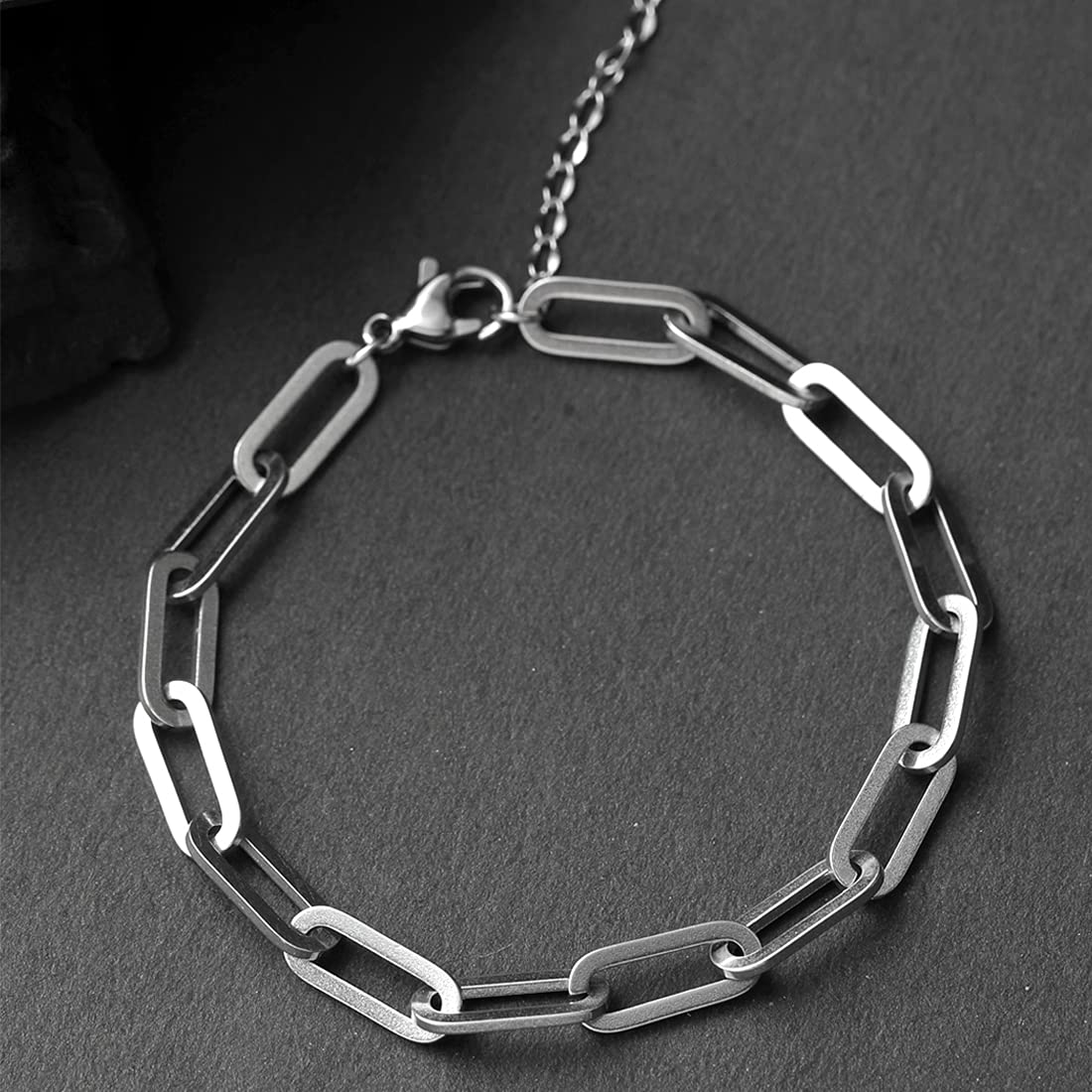 Yellow Chimes Chain Bracelet for Men Stainless Steel Link Chain Design Silver Bracelet for Men and Boys.