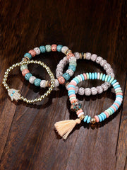 Kairangi Bracelet for Women and Girls Evil Eye Nazariya Bracelets for Women | 4 Pcs Multicolor Beads Layered Bracelet | Birthday Gift For girls and women Anniversary Gift for Wife