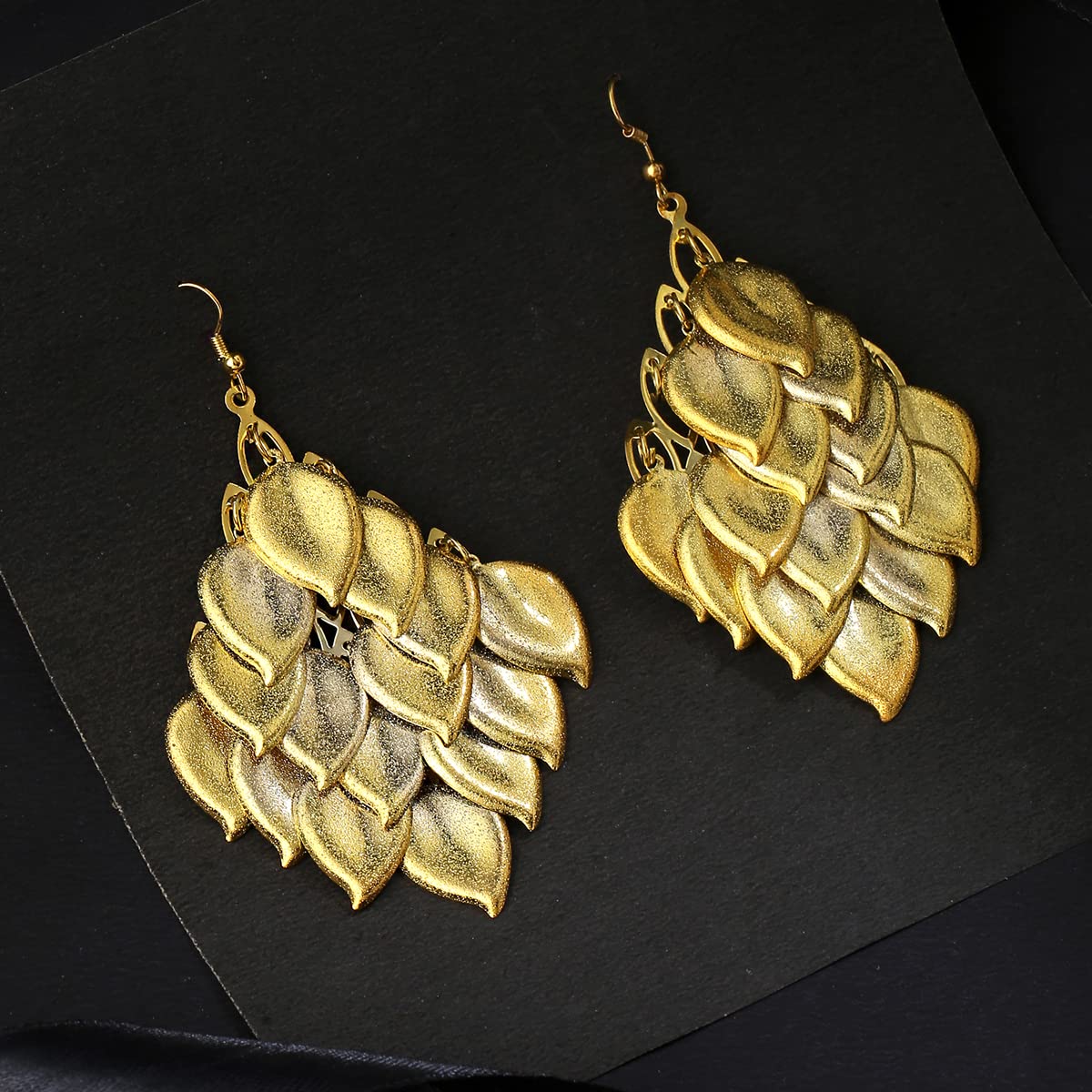 Yellow Chimes Earrings for Women and Girls Drop Earrings for Women| Gold Plated Leaf Drop Designed Drop Earrings | Birthday Gift for girls and women Anniversary Gift for Wife