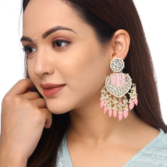 Yellow Chimes Earrings for Women and Girls Traditional Chandbali| Gold Plated |Kundan Stone Chand Baliyan Earrings | Birthday Gift for girls and women Anniversary Gift for Wife