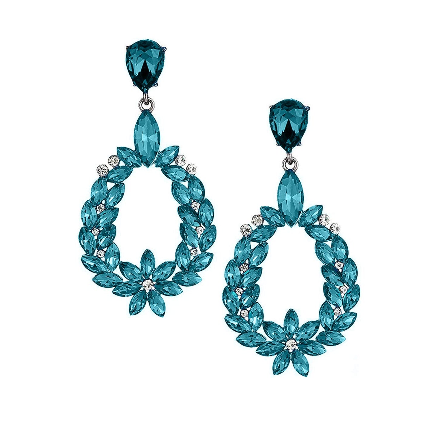 Kairangi Elegant Sparkling Blue Crystal Crystal Drop Earrings for Women and Girls