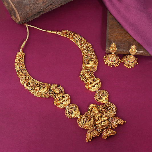 Yellow Chimes Jewellery Set for Women and Girls | Gold Plated Temple Jewellery Set Traditional | Accessories Jewellery for Women| Birthday Gift for girls and women Anniversary Gift for Wife