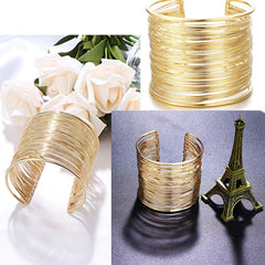 Yellow Chimes Multilayer Strings Wristband openable Cuff Bracelet for Women and Girls