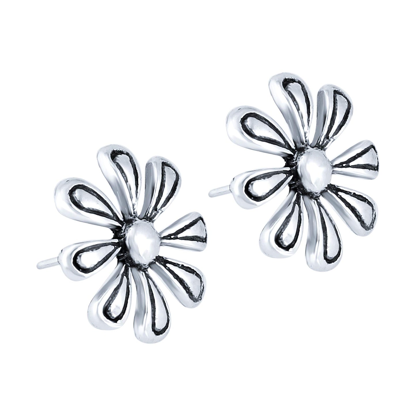 Yellow Chimes 925 Sterling Silver Hallmark and Certified Purity Flower Studs Earrings for Women and Girls