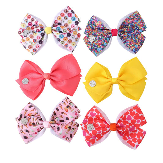 Melbees by Yellow Chimes Hair Clips for Girls Kids Hair Accessories for Girls Hair Clip Alligator Clips Set of 6 PCS Multicolor Cute Bow Hair Clips for Baby Girls Baby Hair Clips For Kids Toddlers