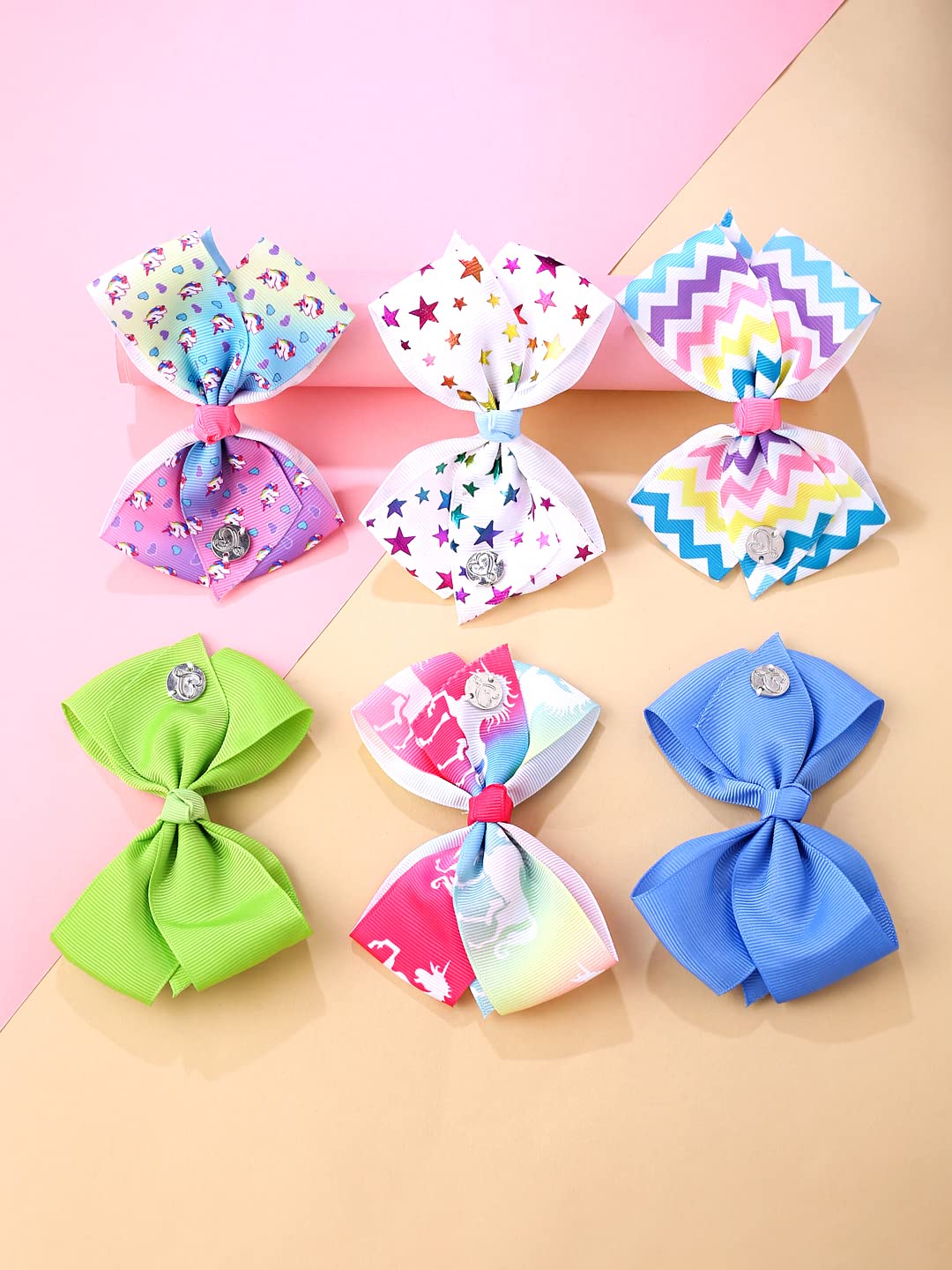 Melbees by Yellow Chimes Hair Clips for Girls Kids Hair Accessories for Girls Hair Clip Alligator Clips Set of 6 PCS Multicolor Cute Bow Hair Clips for Baby Girls Baby Hair Clips For Kids Toddlers