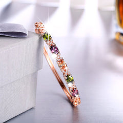 Yellow Chimes Multicolor Aaa Grade Swiss Cz Rose Gold Plated Ring For Women & Girls