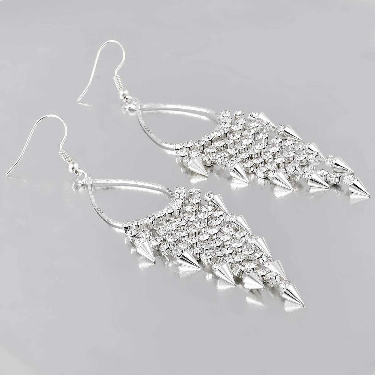 Yellow Chimes Sparkling Beauty Silver Chandelier Earring for Women & Girls.