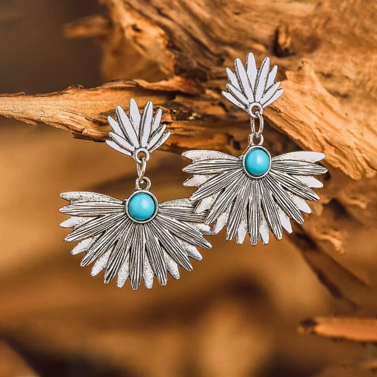 Yellow Chimes Earrings For Women Silver Toned Floral Designed Blue Stone Studded Eye-Catching Drop Earrings For Women and Girls