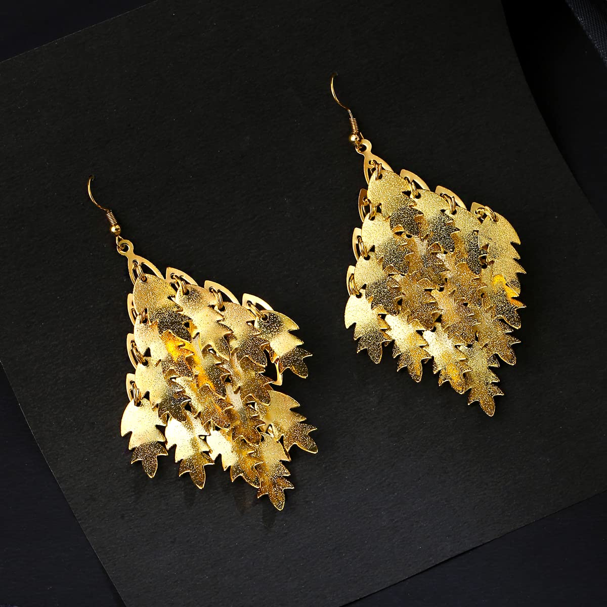 Yellow Chimes Earrings for Women and Girls Drop Earrings for Women| Gold Plated Leaf Drop Designed Drop Earrings | Birthday Gift for girls and women Anniversary Gift for Wife