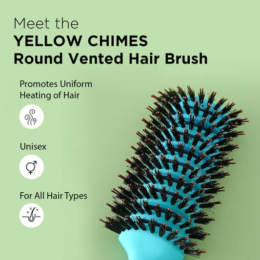 Yellow Chimes Vented Hair Brush for Quick Drying & Pain Free Detangling | Smoothens | Stylish design | Flexible Nylon Bristles | Suitable for All Hair Types