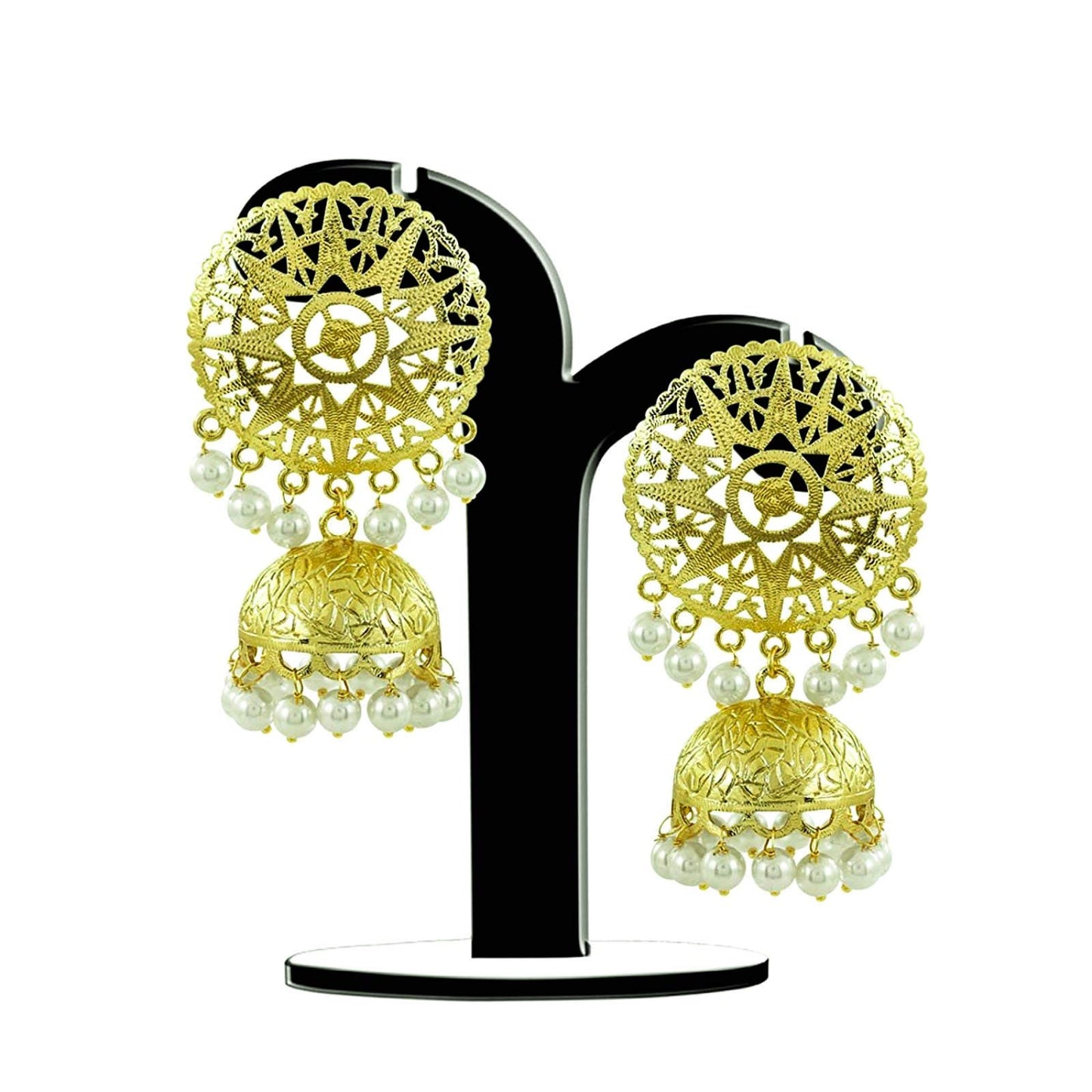 Yellow Chimes Latest Stylish Contemporary Pearl Jhumka Earrings for Women and Girls