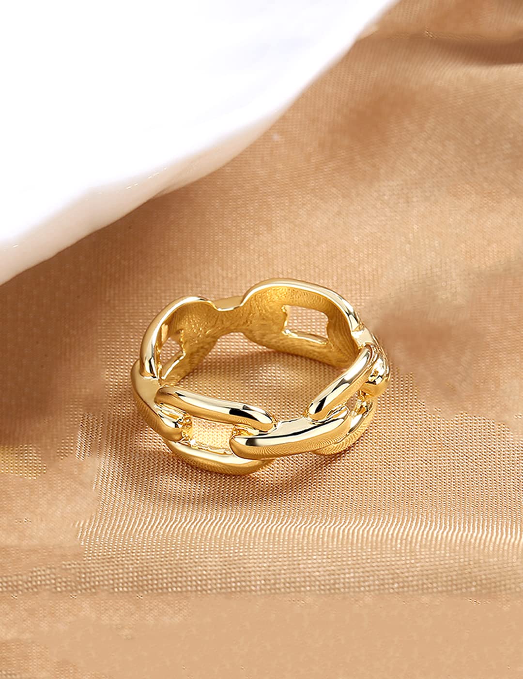 Yellow Chimes Rings for Women & Girls Ring for Girls | Gold Tone Chain Designed Finger Ring for Women | Birthday Gift For girls & women Anniversary Gift for Wife