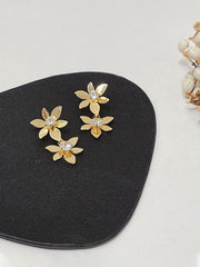 Yellow Chimes Earrings For Women Gold Toned Double Flower Hanging Drop Earrings For Women and Girls