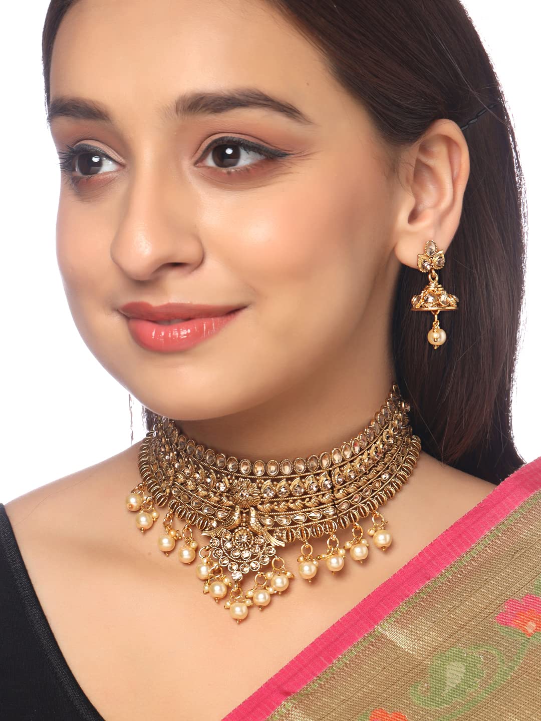 Gold plated clearance kundan earrings