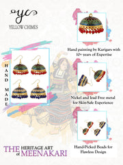 Yellow Chimes Earrings for Women and Girls | Traditional Multicolor Meenakari Jhumka | Gold Plated Set Earring | Dome Shaped Jhumka Earring Combo | Accessories Jewellery for Women | Birthday Gift for Girls and Women Anniversary Gift for Wife