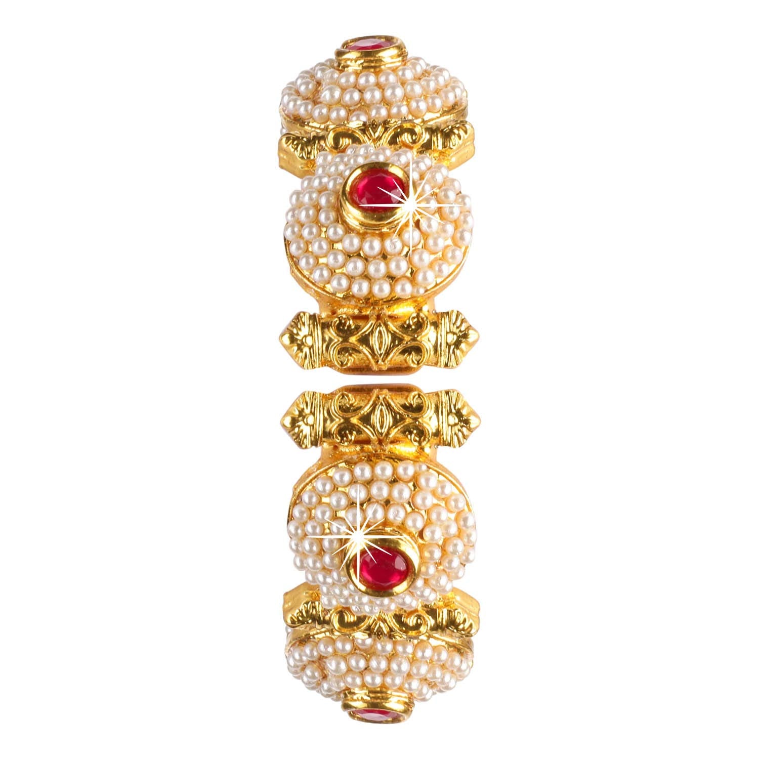 Yellow Chimes Traditional Moti Carftmanship Designer Wedding Kangan/Kada Bangle Bracelet for Women and Girls