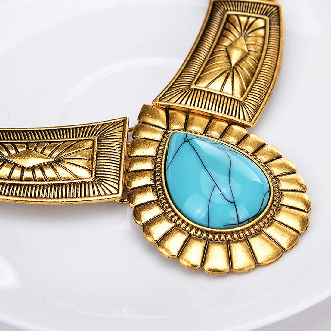 Yellow Chimes Acrylic Gold Blue Jewel Set for Women And Girls