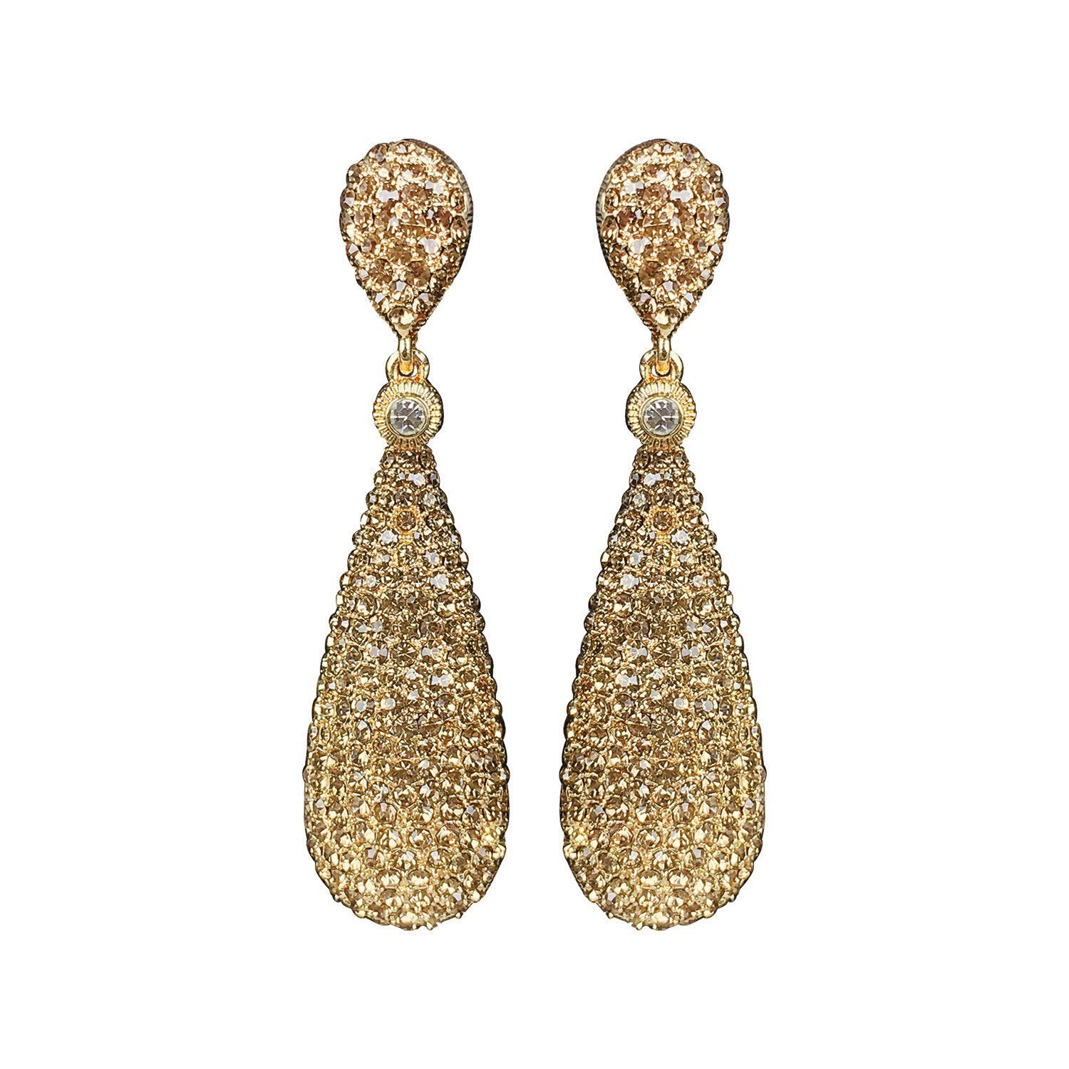 Yellow Chimes Golden Crystal Dangler Fancy Earrings for Women and Girls