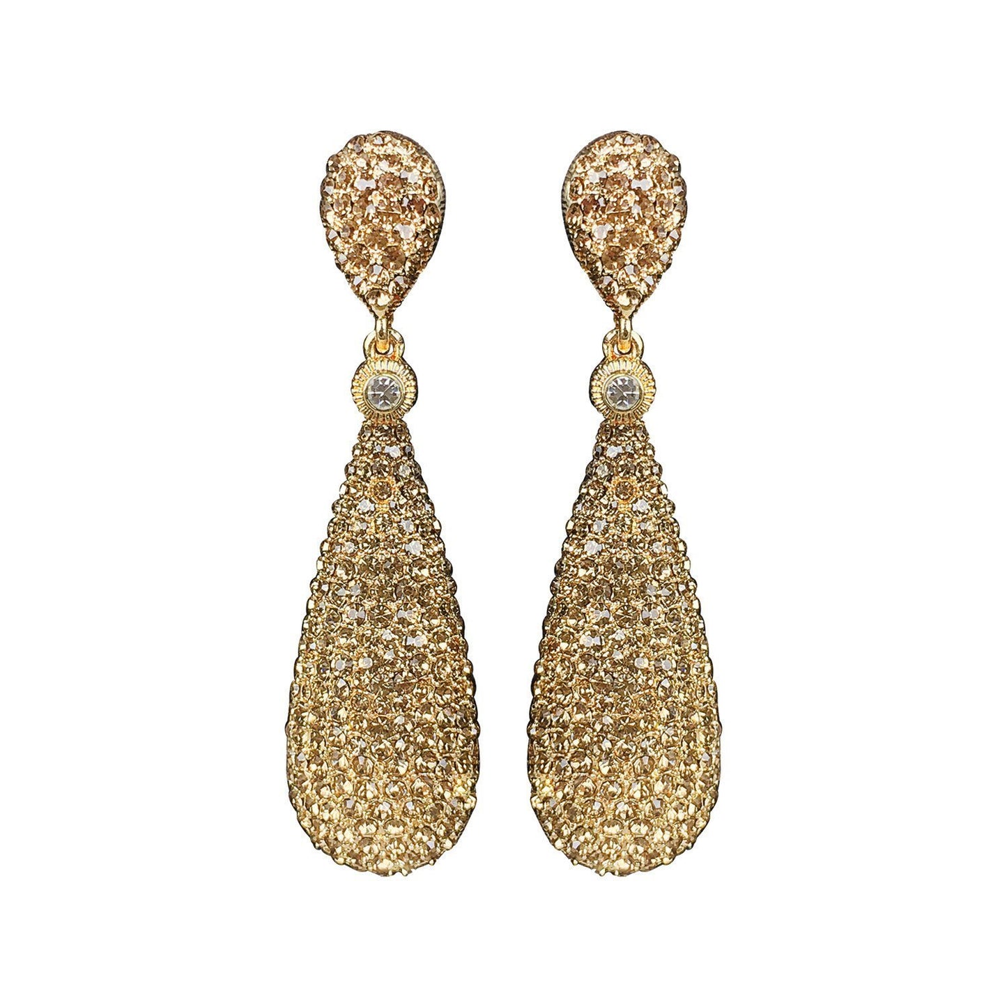 Yellow Chimes Golden Crystal Dangler Fancy Earrings for Women and Girls