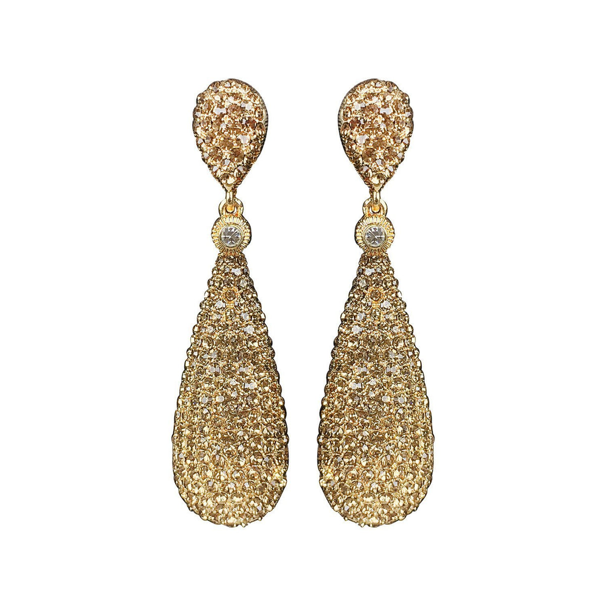 Yellow Chimes Golden Crystal Dangler Fancy Earrings for Women and Girls