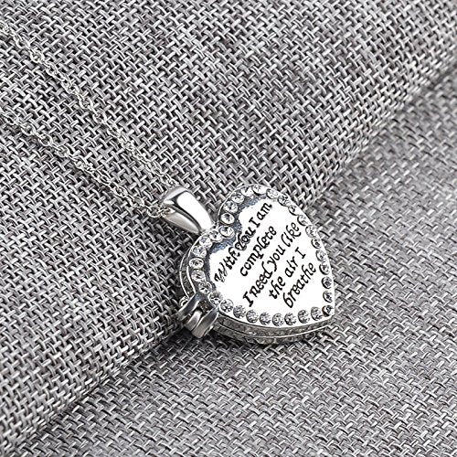 YELLOW CHIMES Love Message Heart Crystal Locket Pendant for Girls and Women