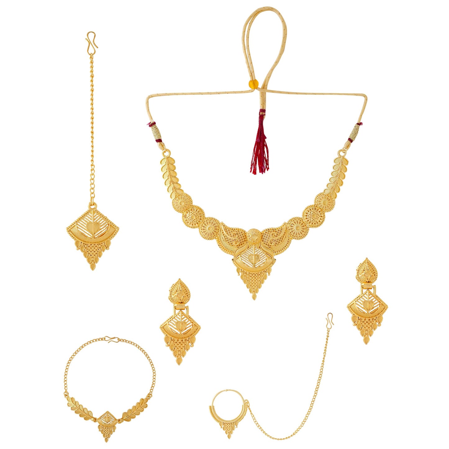 Yellow Chimes Jewellery Set for Women and Girls One Gram Gold Jewellery Set for Women | Gold Plated Bridal Choker Necklace Set | Birthday Gift for Girls & Women Anniversary Gift for Wife