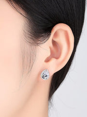 Yellow Chimes Stud Earrings for Women White Crystal Silver Plated Studs Earrings for Women and Girls