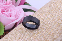 Yellow Chimes Rings for Women Black Ring 316L Stainless Steel Black Band Ring Women and Girls (10)