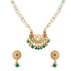 Yellow Chimes Jewellery Set for Women and Girls Kundan Necklace Set | Gold Plated Pink Stone Studded Kundan Necklace Set | Birthday Gift for girls and women Anniversary Gift for Wife