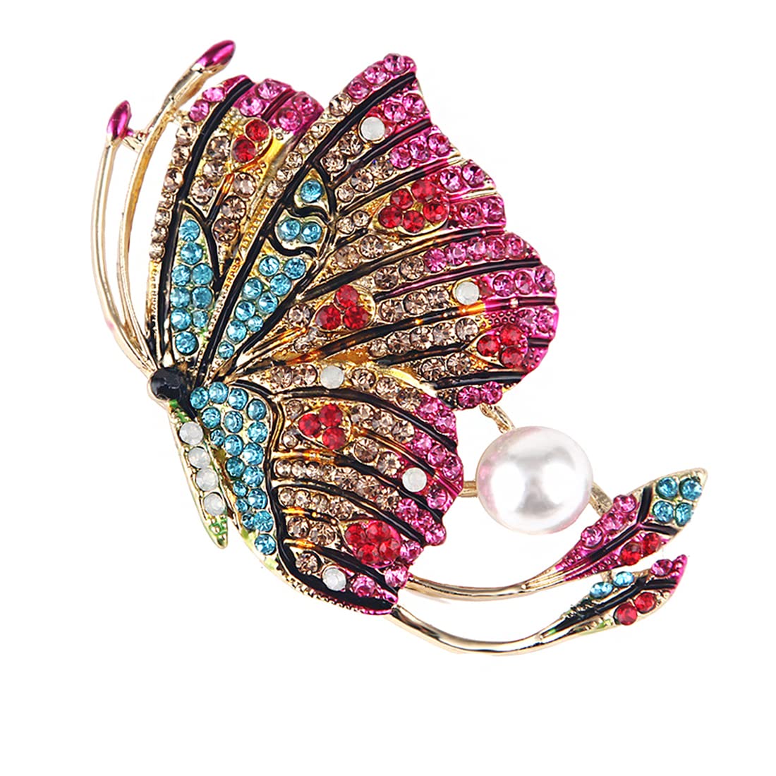 Yellow Chimes Brooch for Women Butterfly Shaped Brooch Fashionable Brooch for Girls and Women (Multicolor-1)