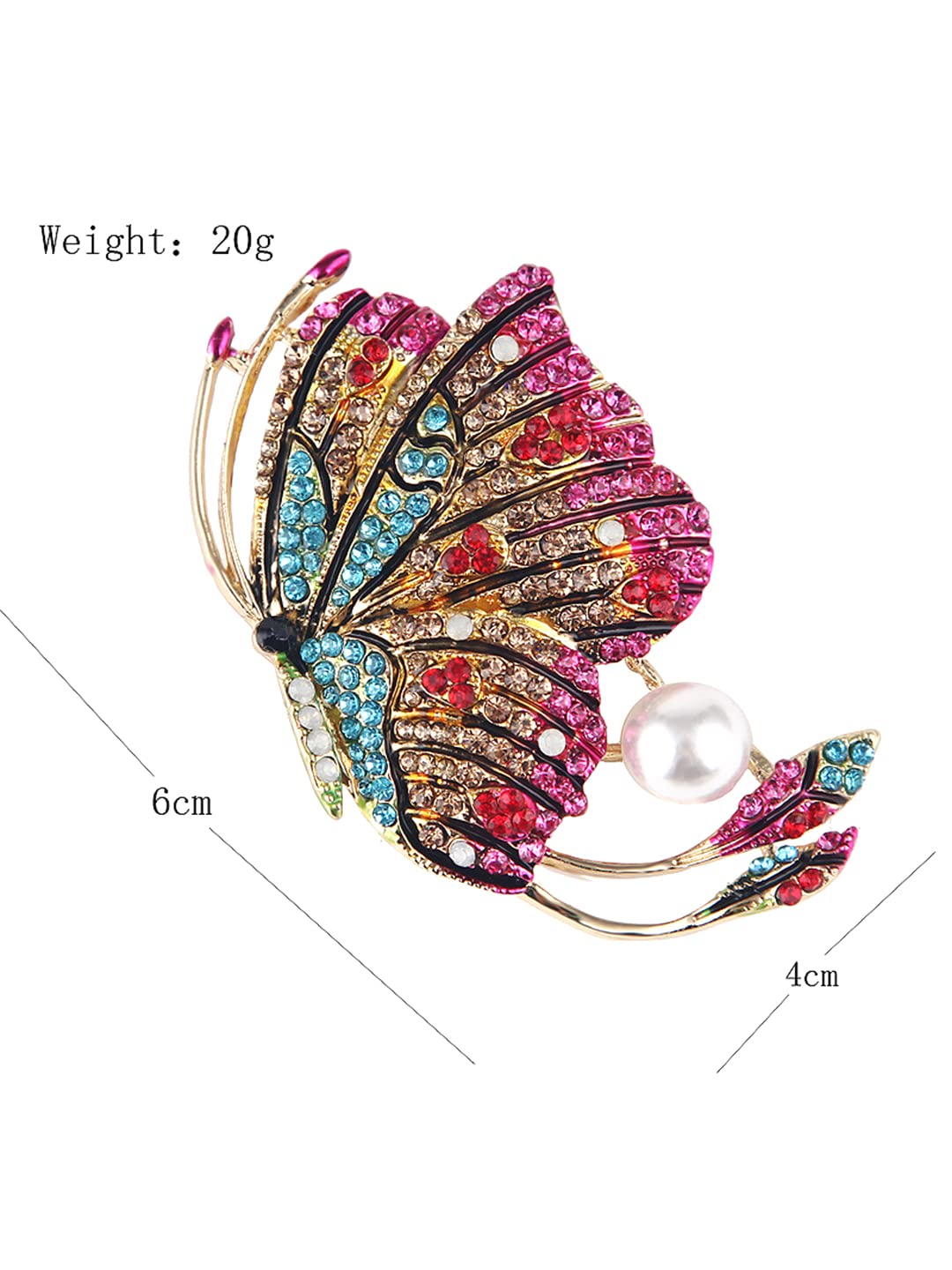 Yellow Chimes Brooch for Women Butterfly Shaped Brooch Fashionable Brooch for Girls and Women (Multicolor-1)