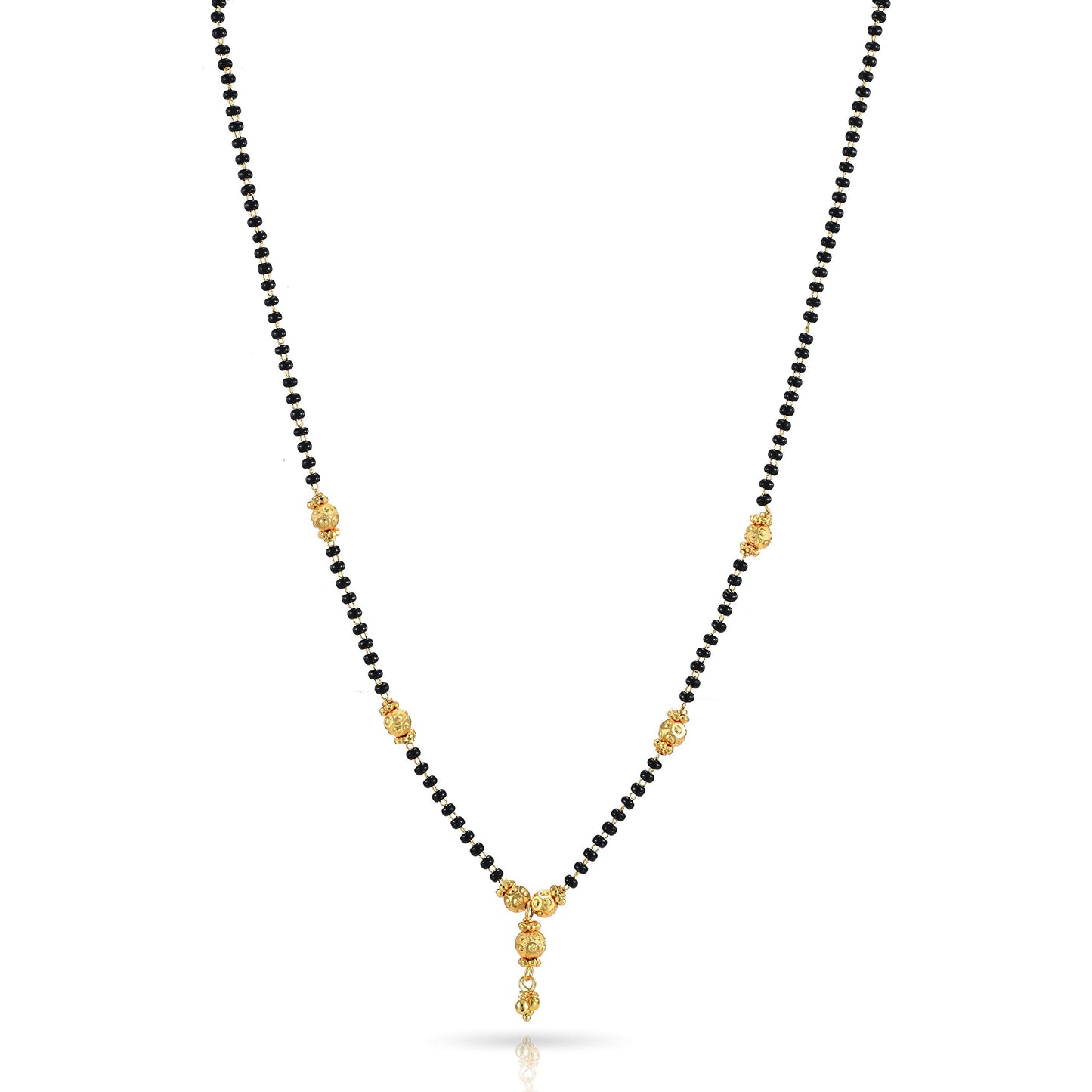 Yellow Chimes Combo of 2 PCs Ethnic Traditional Gold Plated Black Beads Mangalsutra Pendant Necklace for Women and Girls