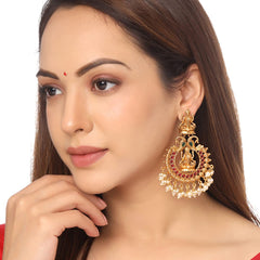 Yellow Chimes Earrings for Women and Girls Traditional Chandbali Earrings Gold Plated | Beads Drop Temple Earrings | Birthday Gift for girls and women Anniversary Gift for Wife (Style 5)
