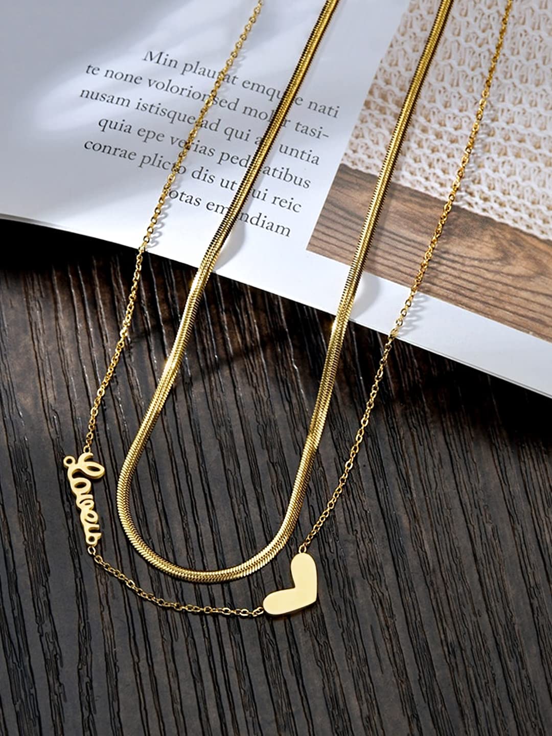 Yellow Chimes Layered Choker Necklace for Women Minimal Shaped Neck Chains Charm Designed Choker Necklace for Women and Girls. (NK 1)