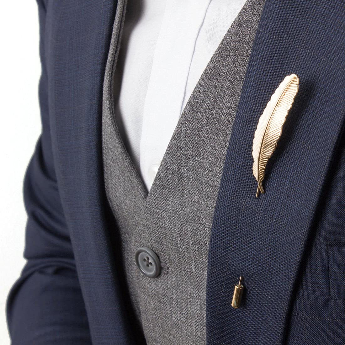 Yellow Chimes Lapel Pin for Men and Boys Leaf Lapel Pin for Men Suit | Gold Plated Formal Stainless Steel Golden Lapel Pins | Birthday Gift for Men and Boys Anniversary Gift for Husband