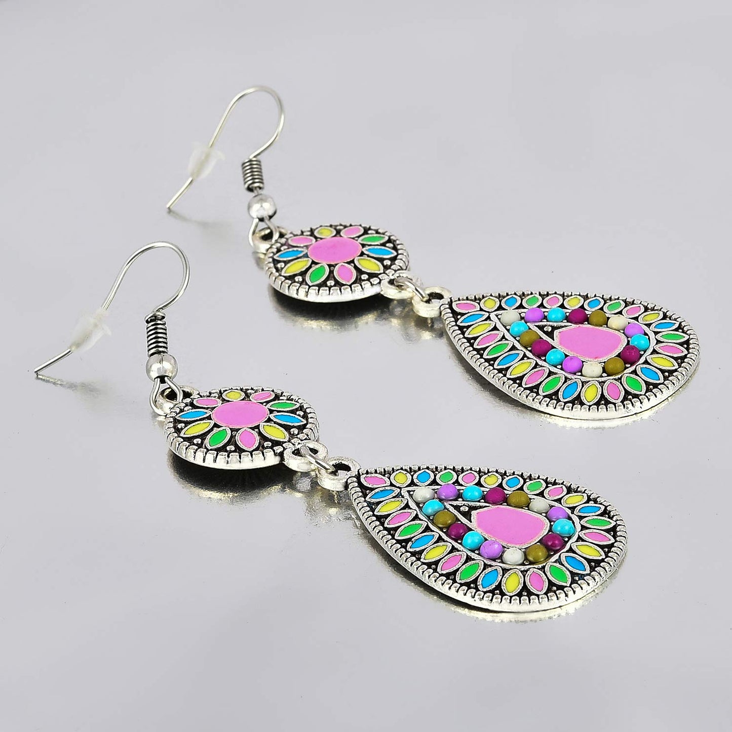 Yellow Chimes Modern Art Alloy Enamel Dangle Earring for Women & Girls