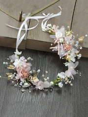 Yellow Chimes Tiara for Women and Girls Floral Hair Vine for Women White Bridal Hair Vine Tiara Headband Hair Accessories Wedding Jewellery for Girls and Women Bridal Hair Accessories for Wedding.
